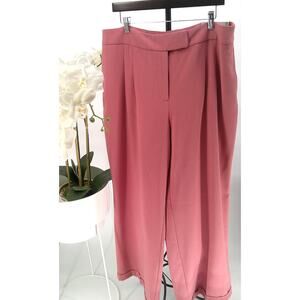Liz Claiborne Womens Withered Rose Pleated Front Wide Leg Dress Pants Size 18